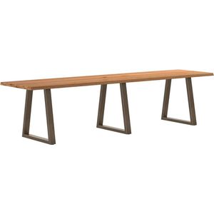 vidaXL - Eettafel - met - natuurlijke - rand - 320x80x74 - cm - massief - eikenhout