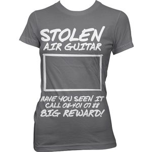 Hybris Stolen Air Guitar! Girly Tee Damen T-Shirt Dark-Grey-S