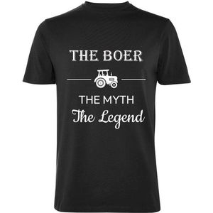 LBM T-shirt boer - The boer, the myth, the legend - Zwart maat L