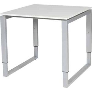 Verstelbaar Bureau - Domino Plus 80x80 wit - alu frame