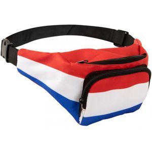 Heuptasje - Fanny pack - Festival tasje - Money belt - Polyester - 32 x 15 cm - Nederlandse vlag - Rood/wit/blauw