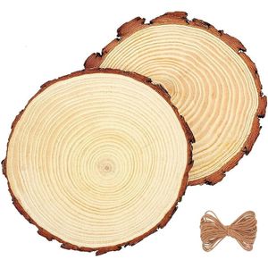 Onbehandelde houten boomschijven 16-18 cm - 2 stuks - Versiering en DIY handwerk