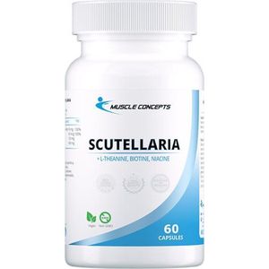 Scutellaria (Blauw Gildkruid) + L-Theanine + Biotine + Niacine - 60 vegetarische capsules | Muscle Concepts