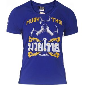 Fluory Mongkon Muay Thai Fighter T-Shirt Blauw maat XXXL
