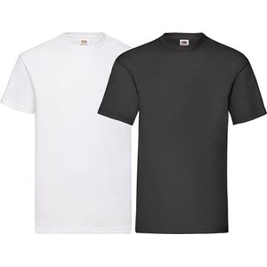 12 pack Witte & Zwarte shirts Fruit of the Loom Ronde hals maat XXL Valueweight
