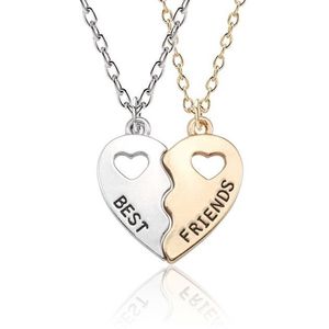 Kasey - Vriendschapsketting - Vriendschap Cadeau - Vriendschapsketting Voor 2 - BFF Ketting Voor 2 - Best Friends Ketting - Hartje - Zilver/Goud