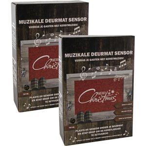 Set van 2x stuks kerst deurmatten onderleggers met muziek/kerstmuziek - Ondermat met muziek