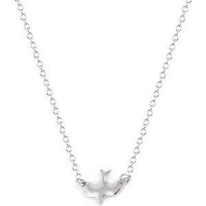 24/7 Jewelry Collection Ketting Vogel - 45cm - Zilver