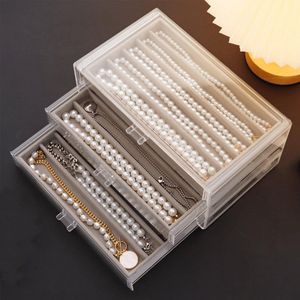 Ketting opbergdoos met fluwelen dienblad - Acryl organizer voor vrouwen en meisjes