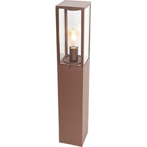 QAZQA charlois - Industriele Staande Buitenlamp | Staande Lamp voor buiten - 1 lichts - H 80 cm - Roestbruin - Industrieel - Buitenverlichting