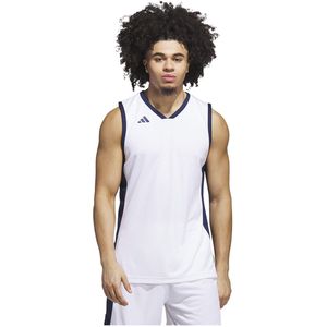 adidas Hombre MENS PULSE SPEED BBALL JERSEY, white/team navy blue, L