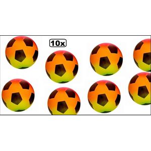 10x Speel voetbal multicolor + ballenpomp - Sport en spel voetbal handbal trefbal club school gym