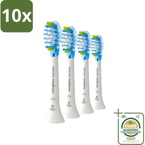 10 x Philips Sonicare - Opzetborstels - C3 Premium Plaque Defense - Grondige Reiniging - 4 opzetborstels - HX9044/17 - Grootverpakking - Tandplakverwijdering - Tandenborstel - Mondhygiëne - Geavanceerde Reiniging - Adaptieve Technologie
