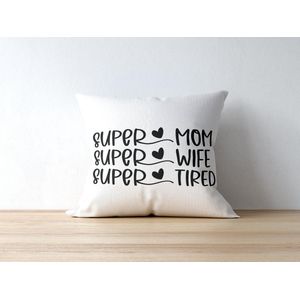 Sierkussen - Moederdag Kussen Met Tekst: Super Moms-sVoor Mamas-sMoederdag Cadeau