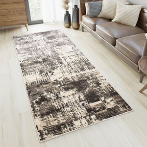 Tapiso Petra Tapijtloper Bruin Modern Laagpolig Vloerkleed Maat- 70x400