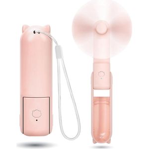 Stille oplaadbare mini-handventilator met 3 snelheden - draagbare USB-ventilator voor op reis - 9-15 werkuren