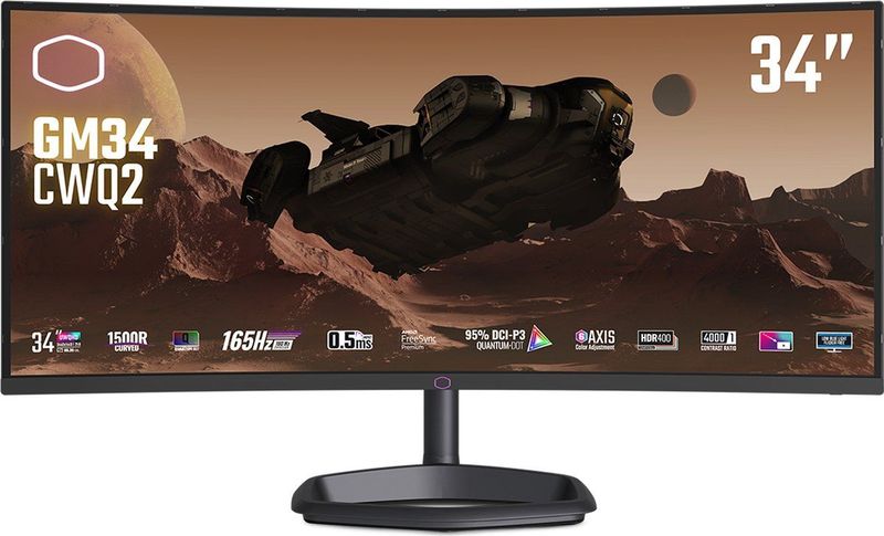 CoolerMaster - GM34-CWQ2-EK - Monitor - 34 Inch - Wide Quad HD - VA-paneel