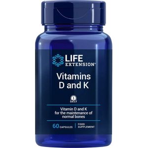 Life Extension - Vitamine D3, Vitamine K1 & K2 - 60 Capsules - Combineert Essentiële Vitaminen - Voedingssupplementen