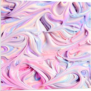 PVC Schuimplaat- Mix van Pastelkleurige Verf - 80x80 cm Foto op PVC Schuimplaat