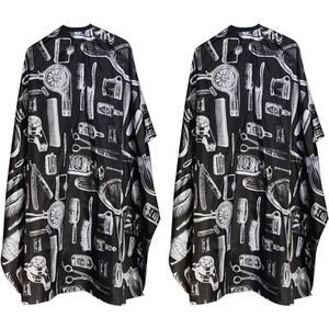 2pcs Professional Hairdressing Cape for Cutting Hair Barber Apron Hairdressing Dress Salon Accessories for Hair Styling Cutting and Coloring(Black)