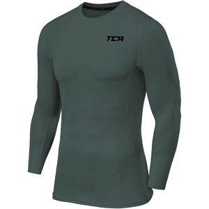TCA - Pro Performance - Lange Mouw Hardloop Compressie Basislaag Top - Donkergroen