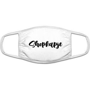 Shopkap | Shop | Sierletters | mondkapje | gezichtsmasker | bescherming | bedrukt | logo | Wit mondmasker van katoen, uitwasbaar & herbruikbaar. Geschikt voor OV