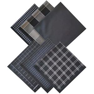 Stoffen zakdoeken voor heren, katoen, 6 stuks, klassieke ruitpatroon, veelzijdig inzetbaar, 43 x 43 cm