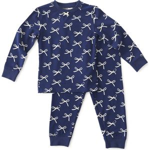 Little Label Pyjama Meisjes - Maat 98-104 - Blauw, Wit - Zachte BIO Katoen