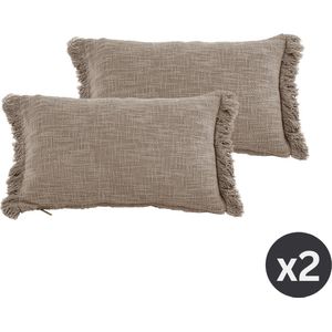 Kussen (gevuld) COTTON SLUB SOLID, SET/2, 30x50cm, taupe