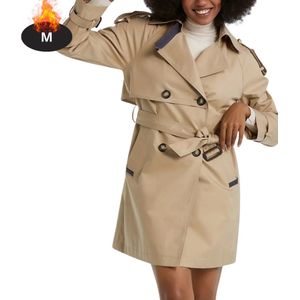 Nivard Mantel Dames - Tussenmantel - Jas - Mantelpakje - Trenchcoat - Overjas - Overcoat - Winter - Khaki - S
