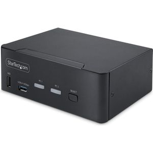 StarTech.com - 2-Port Dual-Monitor DisplayPort KVM Switch - 8K 60Hz - DP 1.4 - 2x USB 10Gbps Poorten