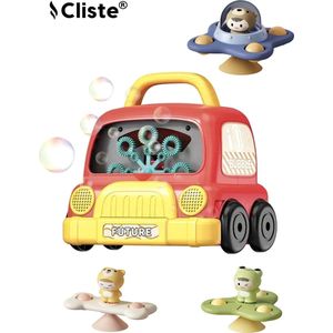 Cliste Badspeelgoed Auto Bellenblaas met Muziek en Licht met gratis 3 stuk Fidget spinner - Waterspeelgoed - Bellenblaas - Bubble Auto - Bellenblazer - inclusief bellenblaassop