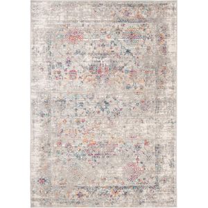 Moderne Tapijten met Abstract Oosters Patroon - Vloerkleed voor Woonkamer en Slaapkamer - OEKO-TEX - 80x150 cm - Grijs