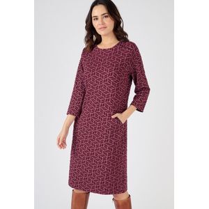 Damart - A-lijn jurk Jacquard gebreid - Dames - Rood - 38