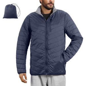 JEMIDI outdoor gewatteerde heren jas - Tussenjas of winterjas heren - Waterafstotende herenjas - Lichtgewicht jassen - Met 5 ritszakken en draagtas