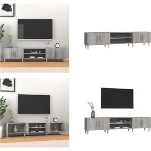 vidaXL Tv-meubel 180x31-5x40 cm bewerkt hout grijs sonoma eikenkleurig - Tv-kast - Tv-kasten - Tv-meubel - Hifi-meubel
