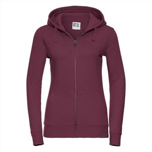 Russel - Authentic Hoodie met Rits Dames - Bordeauxrood - S