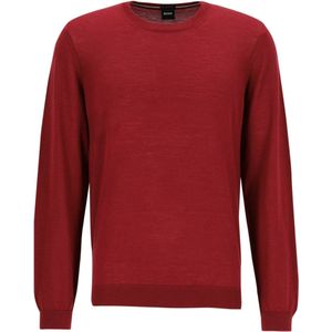 Hugo Boss - Leno-P Sweater - Bruin - Slim-fit Trui - Merinowol