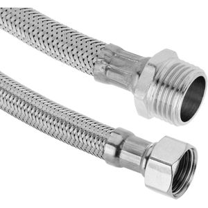 PrimeMatik - Flexibele metalen RVS slang 1/2 ""Male to 3/8"" Female van 30 cm