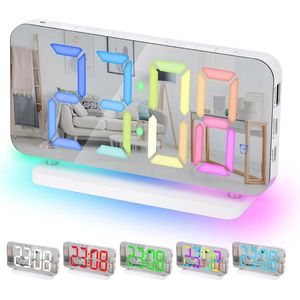Digitale Wekker 7.4 inch met RGB Nachtlampje en USB C Oplader