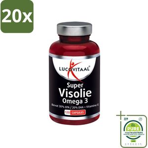 20 x Lucovitaal - Visolie - Super Omega 3 - 120 Capsules - Grootverpakking - Visolie - Omega 3 - Omega 6 - Vitamine E - Hartgezondheid