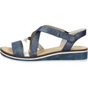 Rieker Comfortabel Sandalen Plat - blauw - Maat 36