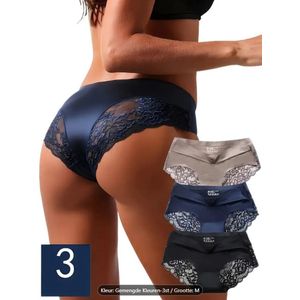 Sexy ondergoed - Zwart - grijs - blauw - Hipster - 3-pack -