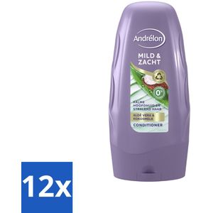 12 x Andrélon - Mild & Zacht - Conditioner - 250 ml - Haar Conditioner - Milde Conditioner - Gevoelige Hoofdhuid - Droge Hoofdhuid - Aloë Vera