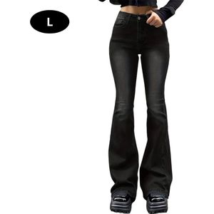 Bovista Lange Broek Dames - Spijkerbroek - Broeken - Spijker - Pants - Jeans - Trouser - Loose Fit - Straight Leg - Denim - Donkergrijs - Maat XS