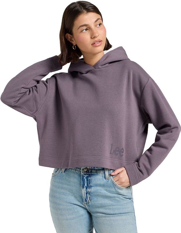 Lee - Cropped Hoodie - Dusty Purple - Relaxed Pasvorm - Lange Mouwen