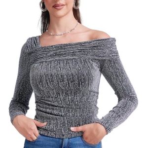 Dames pailletten top met lange mouwen voor feestelijke gelegenheden