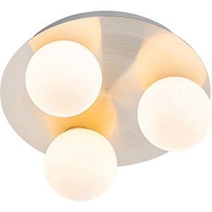 QAZQA cederic - Moderne Plafondlamp - 3 lichts - Ø 23 cm - Staal - Buitenverlichting