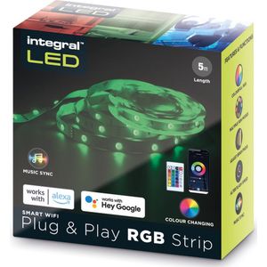 Integral LED - RGB LED strip - Plug & Play - 5 meter - Afstandsbediening & App via Wifi & Smarthome - Music Sync - Compleet aansluit klaar