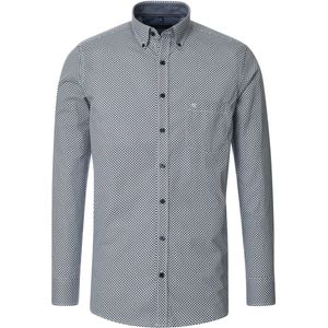 CASA MODA - Sport Comfort Fit - Overhemd - Blauw Dessin - Strijkvriendelijk